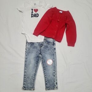 Size 18M Bundle: Jeans,  Sweater, And Onesie